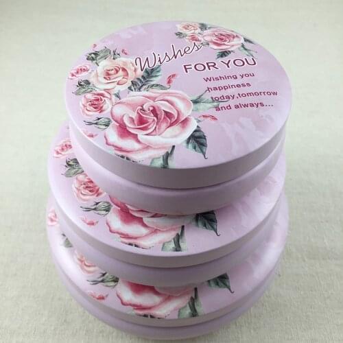 3PCS/SET Tea Sugar Coffee Storage Tin Box Kitchen Flower Drawing Style Gift Portable Roud Shape Coins Storage Free Shipping