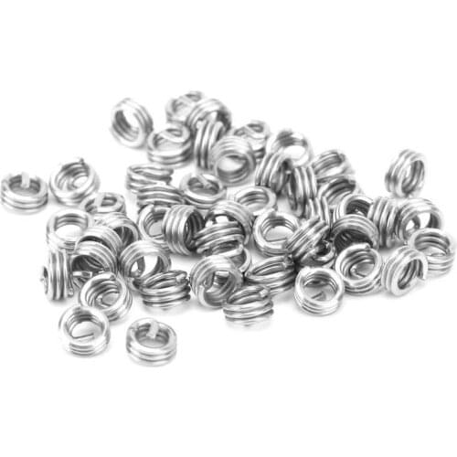 50Pcs 6-32x1D/1.5D/2D/2.5D/3D US Standard Wire Thread Insert Brace Bushing Screw Hole Repairing Trimming Tool