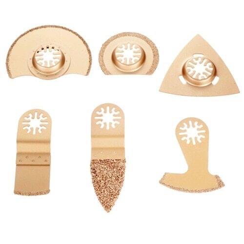6Pcs Metal Wood Cutting Blade Oscillating Multitool Carbide Saw Blade for Dremel Multimaster Bosch Tools Renovator Power Tool