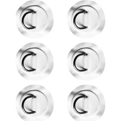 6Pcs Durable Stainless Steel D-Ring Pad / Patch for PVC Inflatable Boat Raft Dinghy Surfboard S-U-P Paddleboard Accessories
