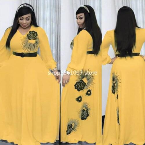 African Dresses for Women Summer African Women Printing Long Sleeve Plus Size Long Dress African Clothes Women