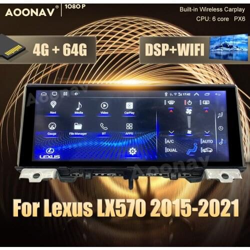 2 din Android car GPS radio multimedia player For Lexus LX570 2015-2021 car GPS navigation DvD Stereo receiver player