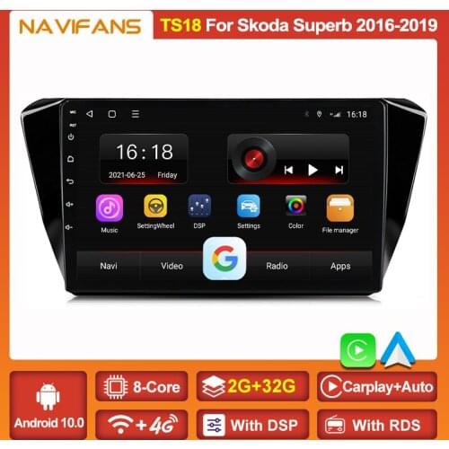 8Core 6G+128G 9inch IPS Screen DSP Android 11 For Skoda Superb 2016 - 2019 Car Radio Multimedia Dvd Player Stereo Audio Recorder