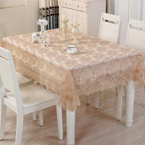 Europe embroidered tablecloth table dining table cover table cloth Water-soluble Lace Hollow rose flower TV cabinet towel HM1008