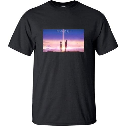 Your Name Tshirt Men Game T shirt Harajuku Tshirts Summer Cotton Short Sleeve Round Neck T-Shirt Makoto Shinkai Anime Shirts Top
