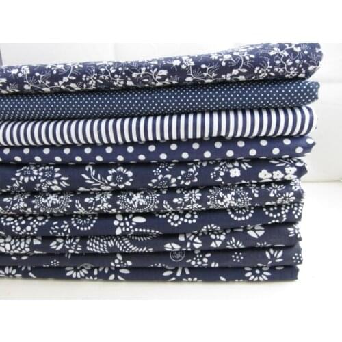 20*30cm Tilda Blue Floral Printed Cotton Fabric for Purser Patchwork Sewing Tissue Handmade Baby Dolls Cloth