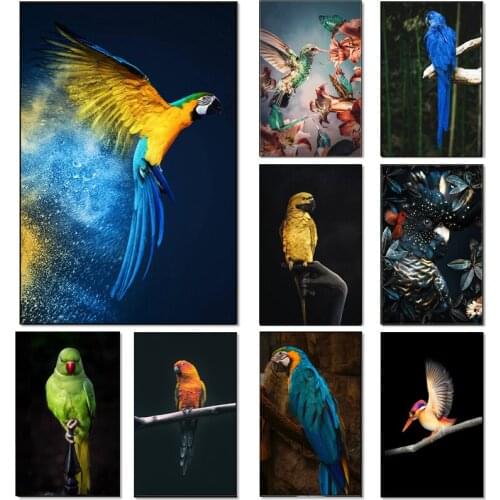 Canvas Painting Parrot Wall Art Home Decor Bird Animal Print Poster Nordic Modern Classical Picture for Living Room Decoration