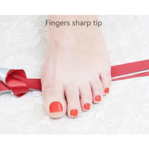 Beautiful female fashion short paragraph round toe candy fake tail Sunset red #128