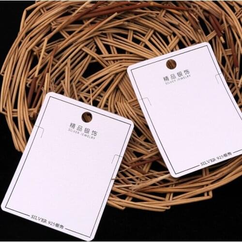 Fashion Boutique Counter Jewelry Display Packaging Earring Cards 100PCS 6x8cm White Sticker Plastic Necklace Bracelet Card
