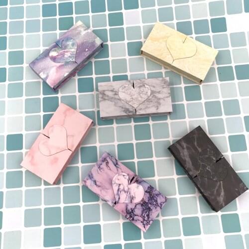 Marble Eyelash Packaging Wholesale free logo Empty Lashes Box with Clear Tray Rectangle Lash Cases Lash Boxes Packaging makeup