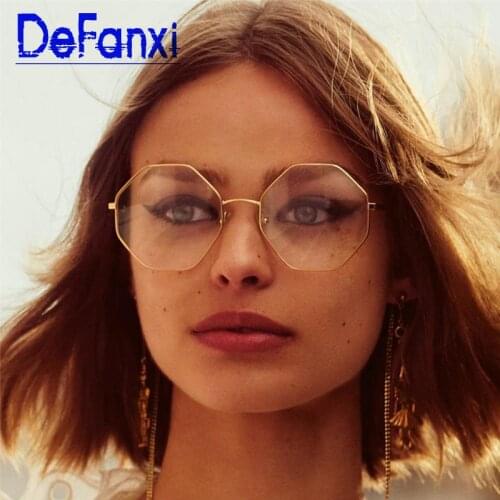 Octagon frame gold tone optical glasses Luxury Brand Designer Eyeglasses Frame Women Clear Glasses Men 2020 Trendy Eyewear