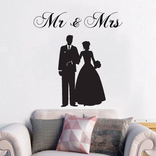 Mr And Mrs Couple Wall Sticker Decal Wedding Sticker Home room Wall Art Decoration A006792