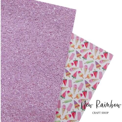 New Rainbow 2PCS/LOT Beautiful Sweet Leatherette With Lila Chunky Glittle Bundle For DIY Crafts, Earrings, Bows, Babyshoes