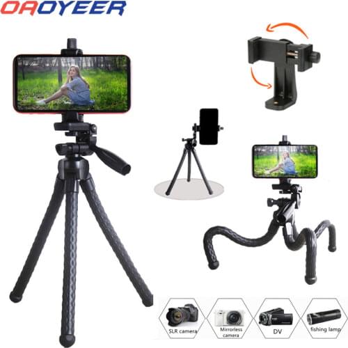 Oaoyeer Mini Flexible Sponge Octopus Tripod for iPhone Samsung Xiaomi Huawei Mobile Phone Smartphone Tripod For mini camera