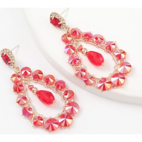 Pauli Manfi 2021 Fashion Metal Red Acrylic Water Drop Earrings Womens Popular Creative Party Jewelry Accessories