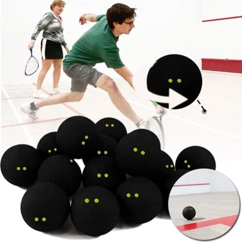 Professional Squash Ball Two Yellow Dots Low Speed Rubber Ball Tube Packing Training Squash Ball Competition Sports Accessories