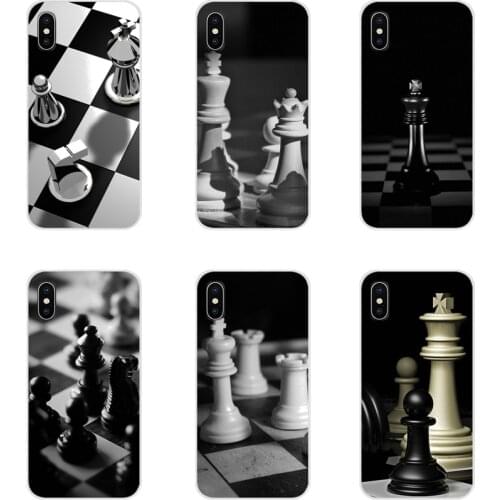 For Samsung Galaxy J1 J2 J3 J4 J5 J6 J7 J8 Plus 2018 Prime 2015 2016 2017 TPU Transparent Case Cover Black and white chess board