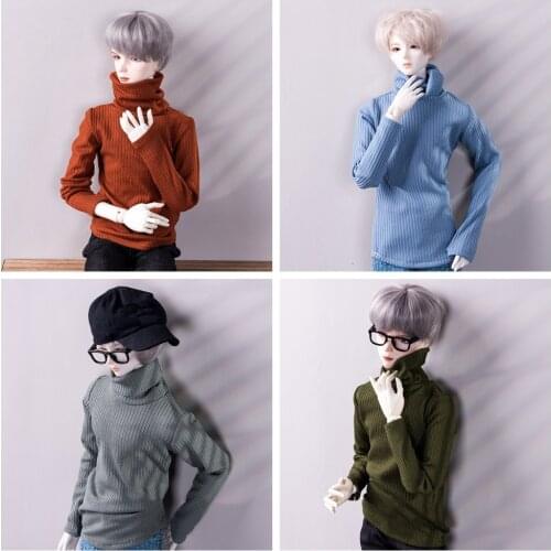 BJD doll lcothes suits 1/3 1/4 Uncle size simple and versatile knit turtleneck blouse long-sleeve sweater doll accessories