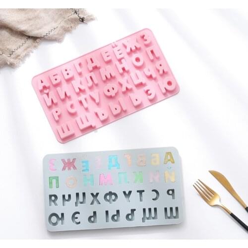 Silicone Letter Mold and Russian Number Chocolate Molds with Letters Cake Decora 667A