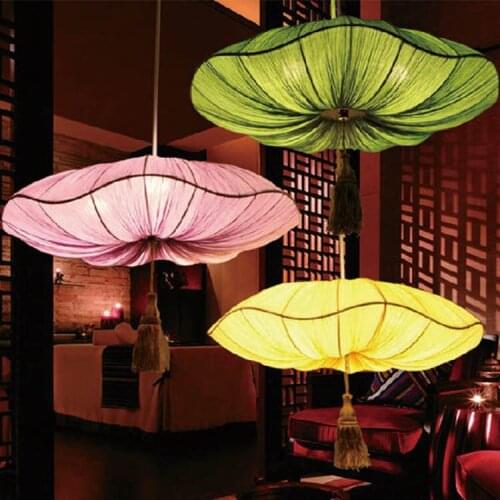 Modern Chinese lotus leaf ocean fabric Pendant Lights fashion restaurants hotels weddings bedroom Pendant Lamps