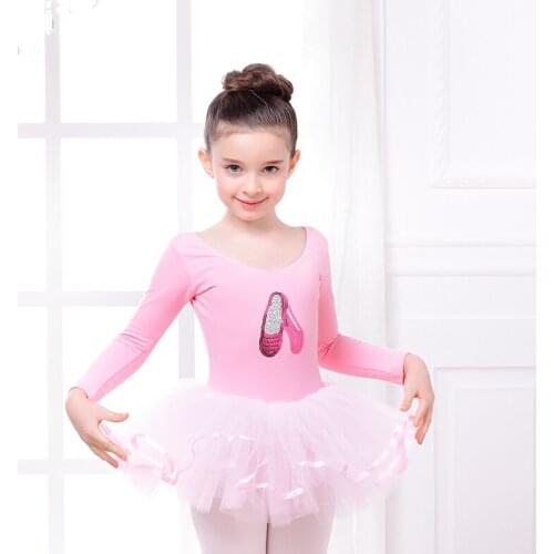 Girls ballet dance practise clothes girls long sleeved autumn veil ballet Dress