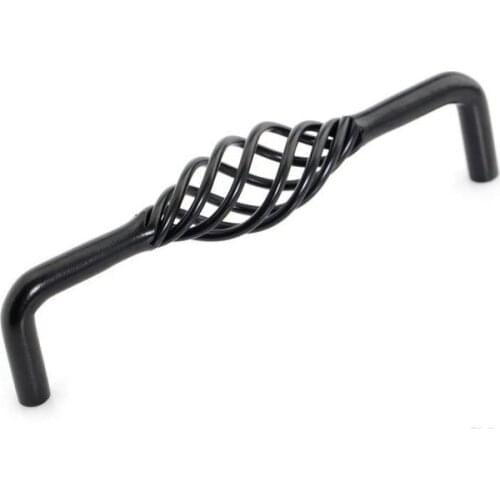 Cabinet Bar Drawer Pull Handle And Knobs Black Birdcage ( C:C:128MM H:42MM )