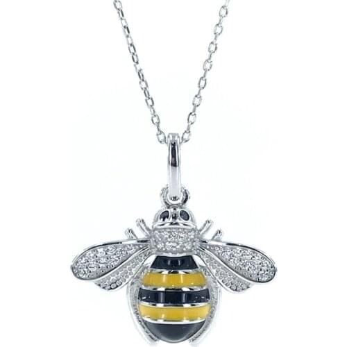 Top Quality Italian Work Bee Silver Necklace