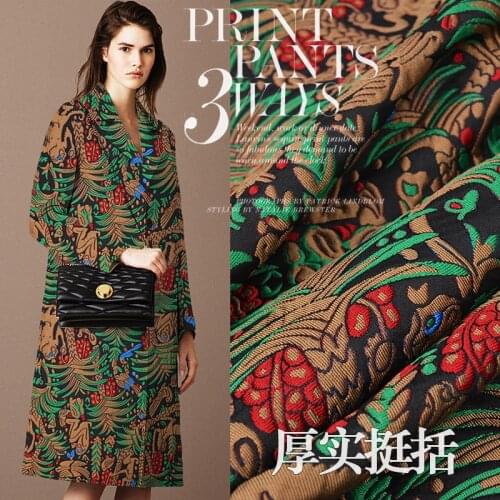 High-grade new jacquard polyester fabric cloth dress cheongsam embroidery brocade embroidered clothes fabric 145cm wide