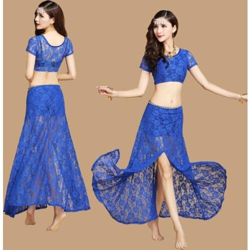New Design Multicolor Belly Dance Costume Set Lace Dress Dancer Practice Clothing for Women Oriental Dancer Practice Clothes