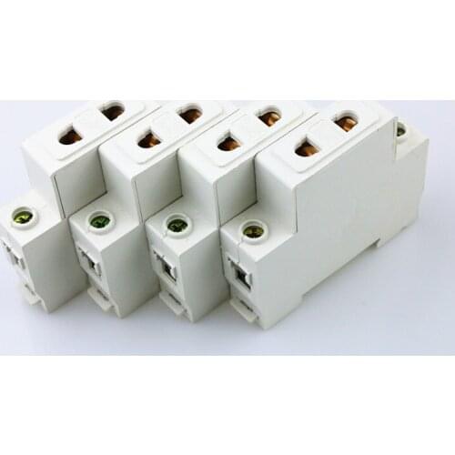 1P Single One 1 Pole US EU 2 Pin Plug 35mm DIN Rail Mount AC Power ac30 Modular Socket 10-16A 250V AC socket Connector