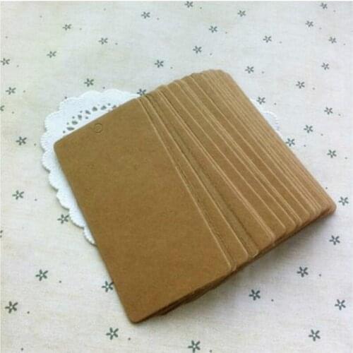 5*9cm Classic Kraft Paper Little Square Blank Label Clothing Decorative Accessories Hang Tag With Hemp Rope 200pcs/lot