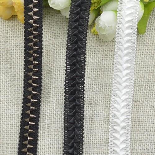 5Meters Black White Centipede Braided Curve Lace Ribbon Pillow Cushion Trim DIY Clothing Decoration Upholstery Edging Sewing