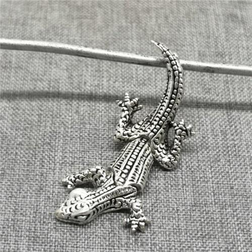 925 Sterling Silver Jointed Gecko Charm Pendant 3D Movable for Necklace