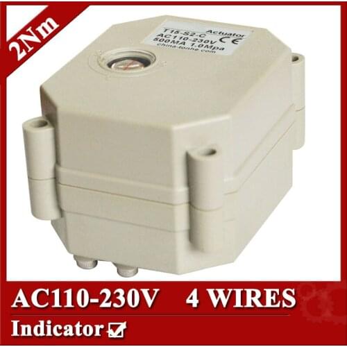 AC110-230V electric valve actuator, 4 wires(CR401) , 2Nm, with indicator