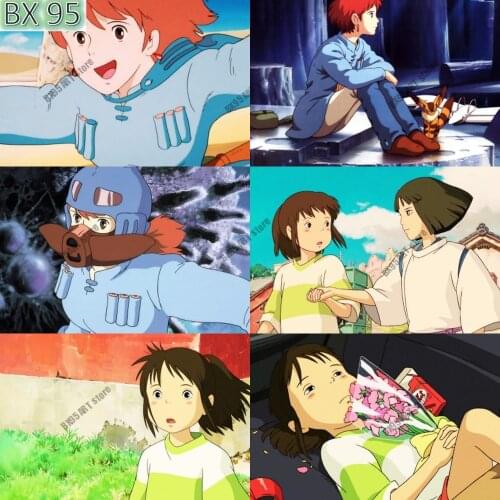 Anime Posters and Prints Spirited Away Nausicaa of The Wind Canvas Painting Wall Art Nordic Pictures Living Kids Room Decoration