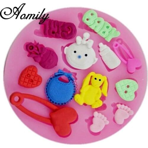 Aomily Silicone Cake Molds Baby Fondant Mold Chocolate Mold Pastry Candy Jelly Cake Mould Cake Decorating Tools Bakery Tools