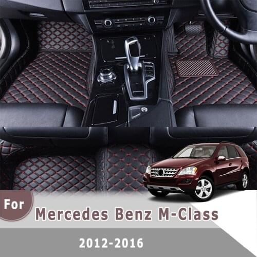 RHD Car Floor Mats For Mercedes Benz M-Class 2016 2015 2014 2013 2012 Car Styling Custom Leather Front & Rear Side Foot Pads