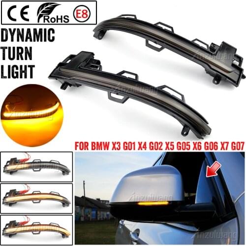 For 2018 2019 2020 BMW X3 X4 X5 X6 X7 G01 G02 G05 G06 G07 LED Dynamic Turn Signal Blinker Side Mirror Indicator Light Repeater