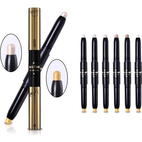 Double-end Makeup Natural Shimmer Highlighter Cream Face Nose Foundation Concealer Highlight Contour Pen Stick Makeup Cosmetics