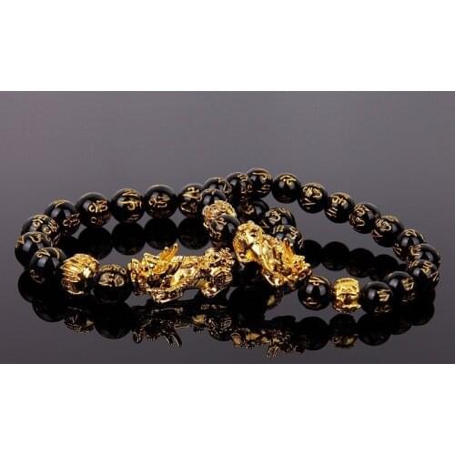 Feng Shui Obsidian Wealth Bracelet Discoloration Pixiu Red String Braided Bracelet Leading Rune Bead Lucky DIY Wholesale Beads