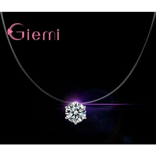 Hot Sale Factory Price Various Colors Clear Crystal Cubic Zirconia Pendant Necklace Real 925 Sterling Silver Jewelry Gift