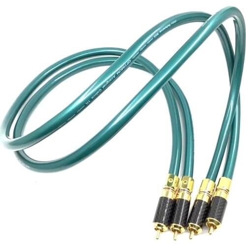 Hifi Pair Carbon Fiber RCA Plugs Ortofon 8N OFCPure Copper intecconnect Audio RCA Cable for AMP CD player Audio cable