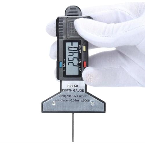 0-25mm Tire Tread Depth Gauge Metal Rod LCD Tyre Digital Depth Gauge For Car Tire Caliper Measurer Tool