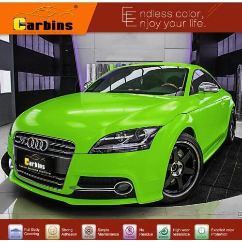 Carbins Exclusive Film Crystal Vinyl Wraps Buds Green Brilliant Car Paint Styling Strong Glue Good Stretcing