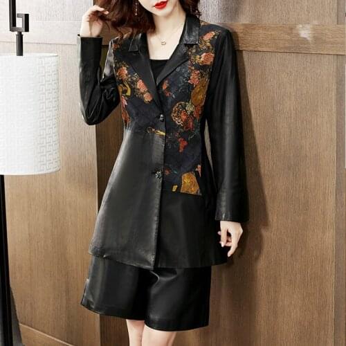 Chinese Style High Quality Real Sheepskin Coat Female Spring Autumn 2021 Genuine Leather Jackets Women Couro Legitimo Zjt2120