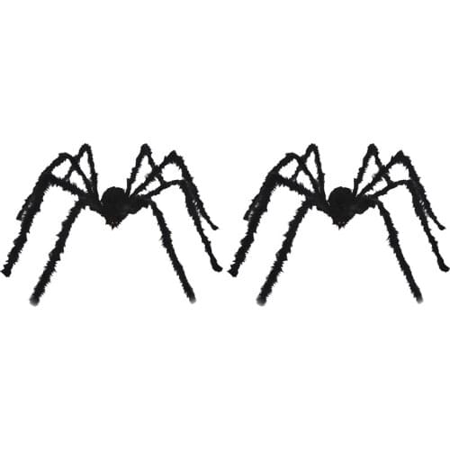 LUDA Halloween Spider Decorations 2 Pcs Halloween Realistic Hairy Spiders Set For Outdoor Halloween Decor Haunted House Yard