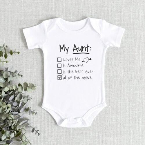 My Aunt Loves Me and Awesome Summer Funny Infant Baby Bodysuit Toddler Hipster Cotton Jumpsuit Trendy Newborn Baby Body suits