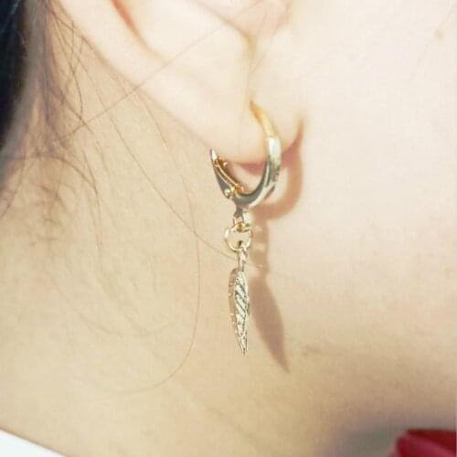 New Earrings Fashion Jewelry Personality Leaf Rivets Simple Popular Gold Leaf Earrings For Women Punk Earrings Wholesale