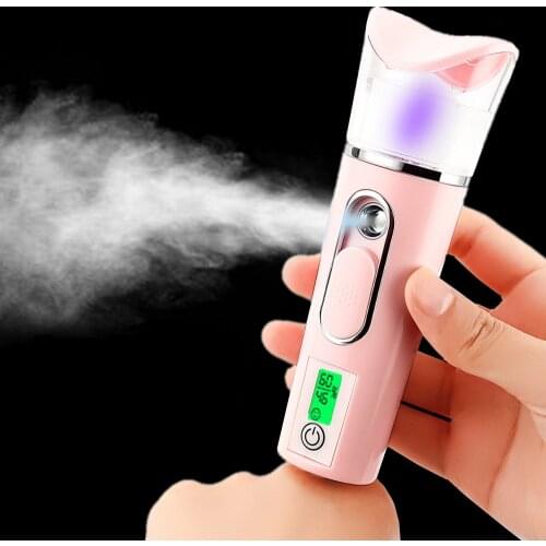 3in1 Portable Mini Facial Steamer Skin Tester Nano Mister Face Mist Sprayer Skin Care Moisture Meter Portable USB Power Bank