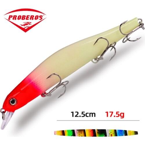 PRO BEROS 125mm 17.5g Minnow Fishing lure sinking 0.6M-1.8M bait crankbait japan fishing tackle bass pesca swimbait jig big